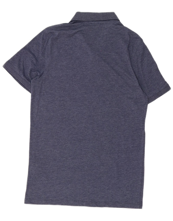 Jack & Jones Mens Graphic Polo Shirt Medium Navy Blue Flecked Cotton