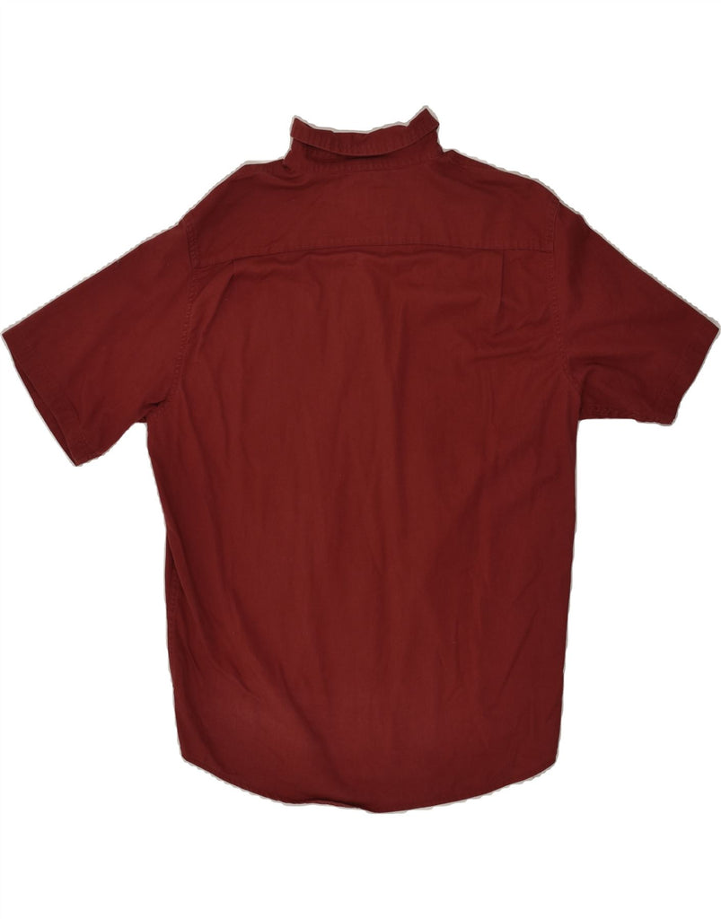 WRANGLER Mens Comfort Fit Short Sleeve Shirt Large Maroon Cotton | Vintage Wrangler | Thrift | Second-Hand Wrangler | Used Clothing | Messina Hembry 