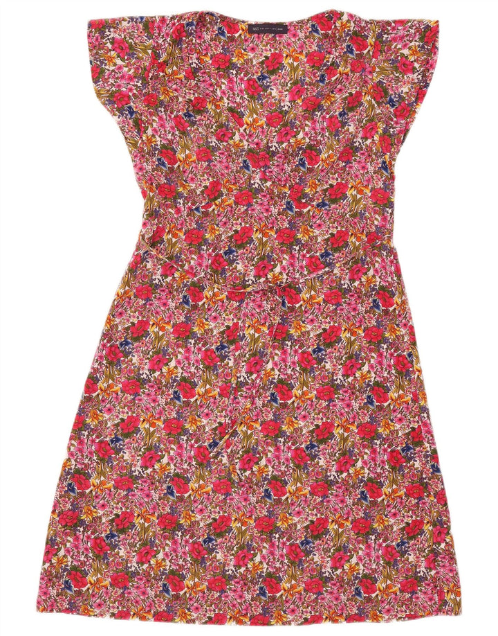 Marks & Spencer Womens A-Line Dress UK 10 Small Pink Floral Polyester