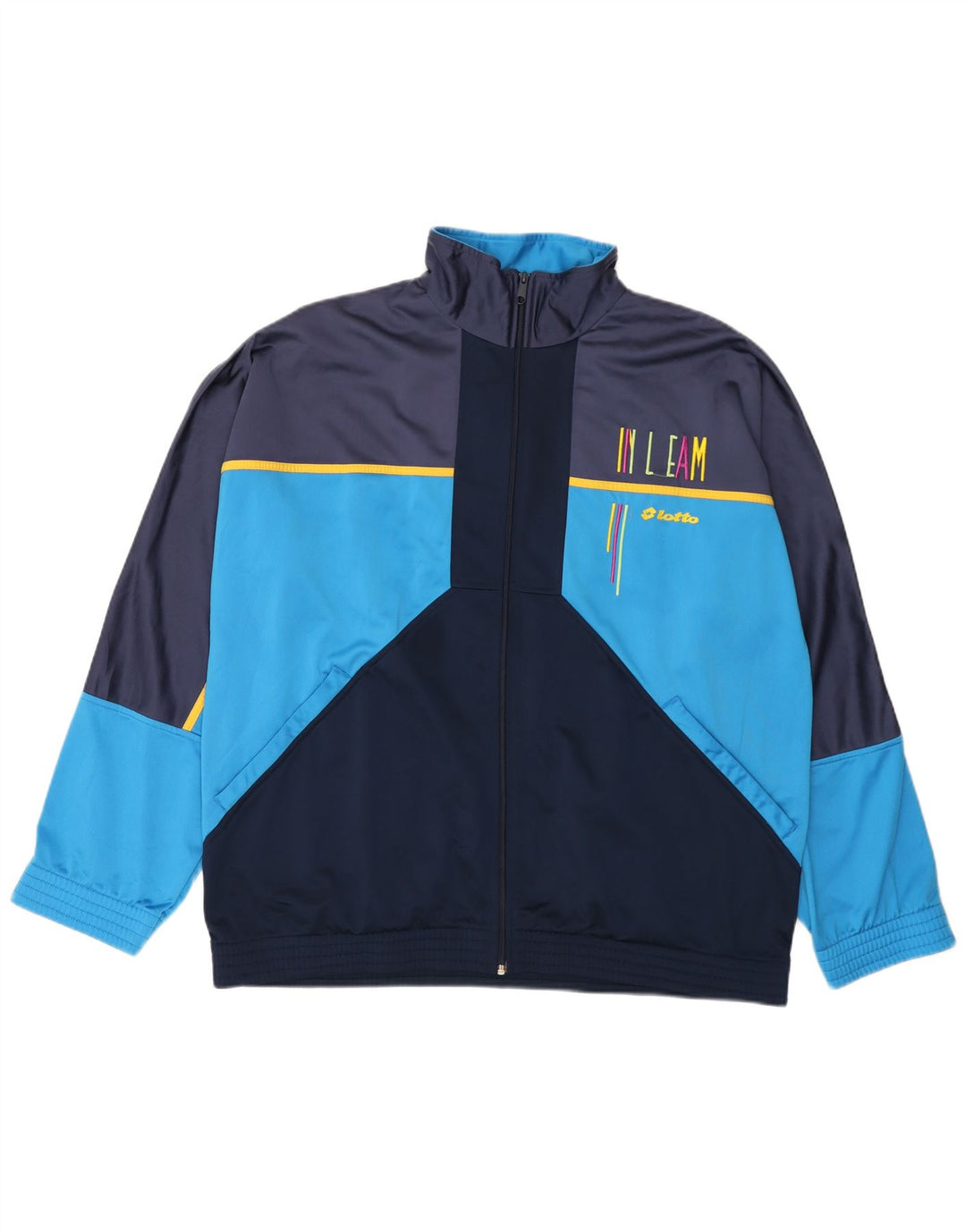 LOTTO Mens Graphic Full Tracksuit 2XL  Navy Blue Colourblock Polyester