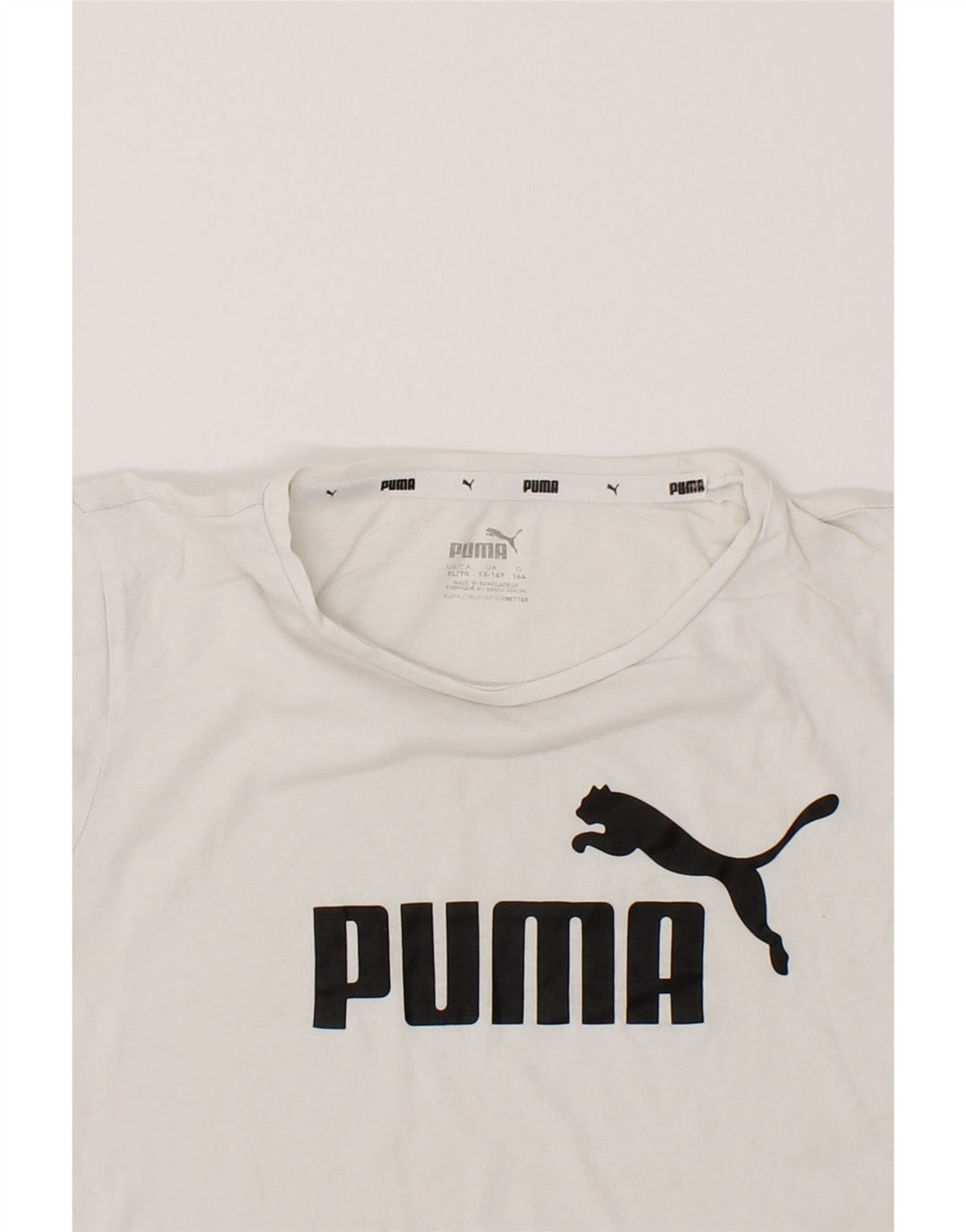 PUMA Boys Graphic T-Shirt Top 13-14 Years White Cotton Vintage Puma and Second-Hand Puma from Messina Hembry 