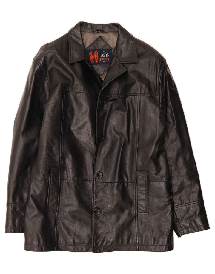 HUDSON Mens Leather Jacket UK 40 Large Black Leather Vintage Hudson and Second-Hand Hudson from Messina Hembry 