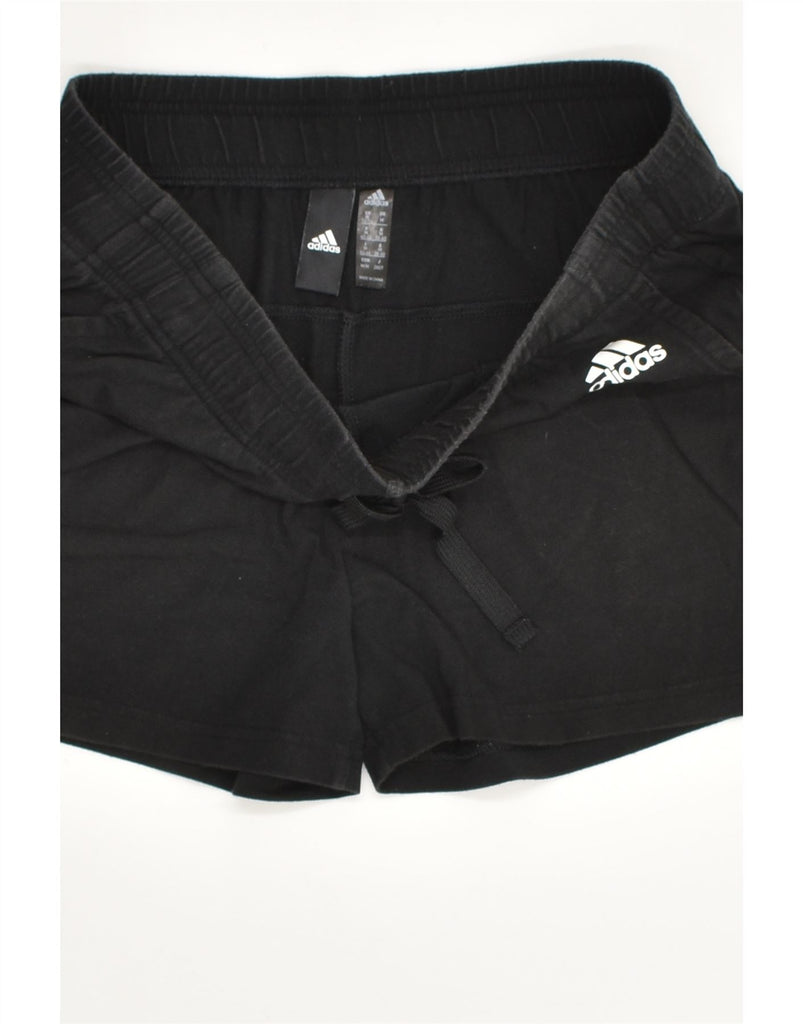 ADIDAS Womens Sport Shorts UK 6 XS Black Cotton | Vintage Adidas | Thrift | Second-Hand Adidas | Used Clothing | Messina Hembry 