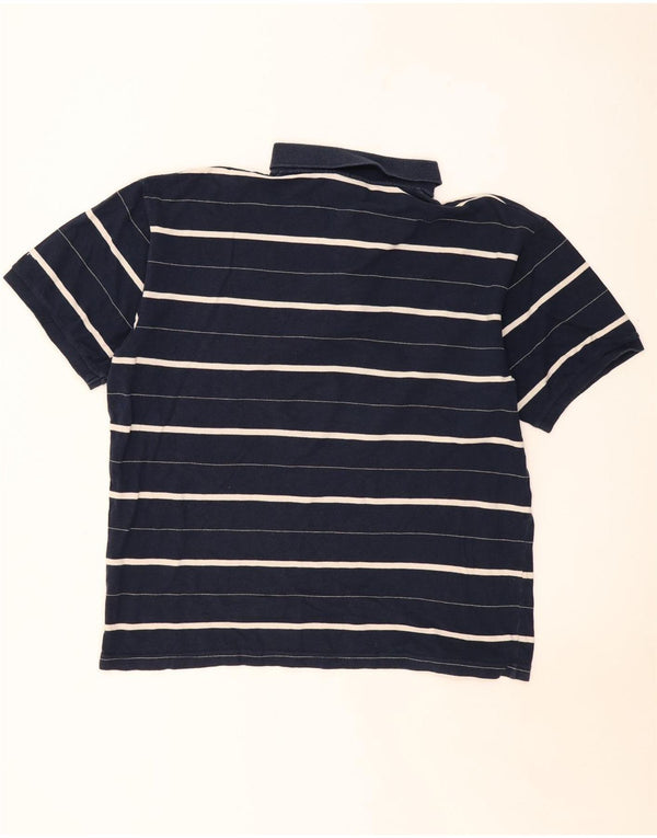 Champion Mens Polo Shirt 3XL Navy Blue Striped Cotton