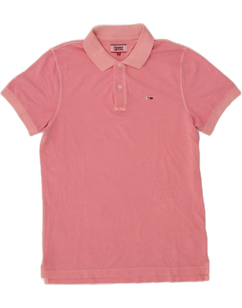 TOMMY HILFIGER Mens Polo Shirt Medium Pink Cotton Vintage Tommy Hilfiger and Second-Hand Tommy Hilfiger from Messina Hembry 