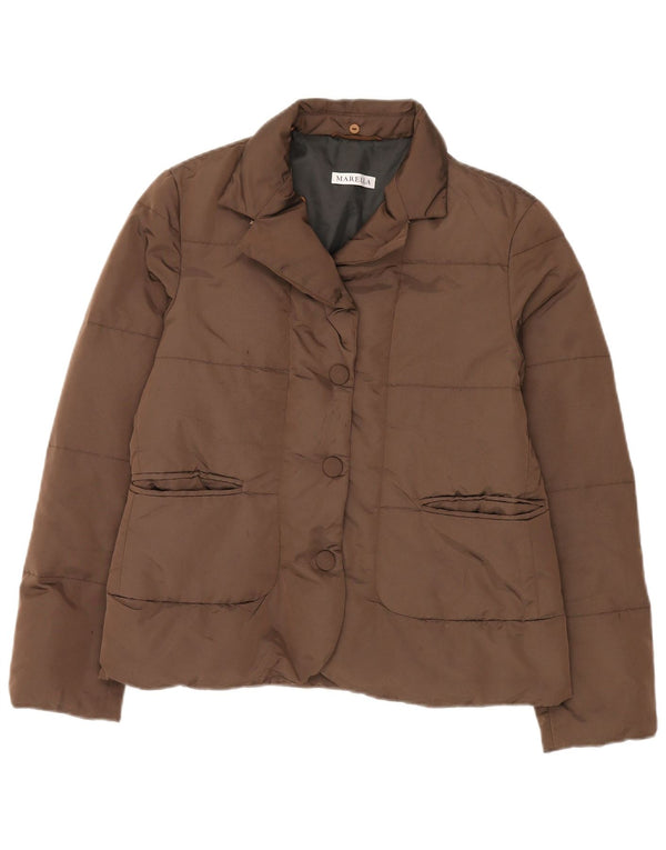 Marella Womens Padded Jacket UK 14 Large Brown Polyamide
