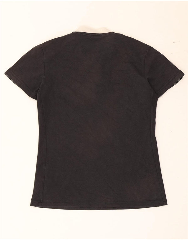 Adidas Womens Aeroready T-Shirt Top UK 8/10 Small Black Colourblock Cotton