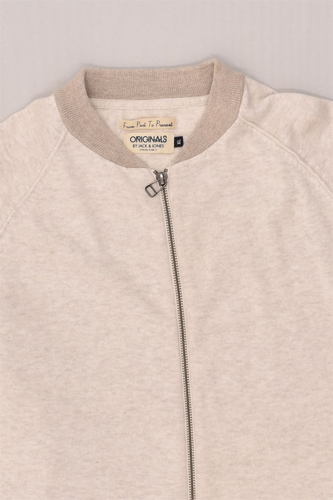 JACK & JONES Mens Cardigan Sweater XL Beige Cotton | Vintage Jack & Jones | Thrift | Second-Hand Jack & Jones | Used Clothing | Messina Hembry 