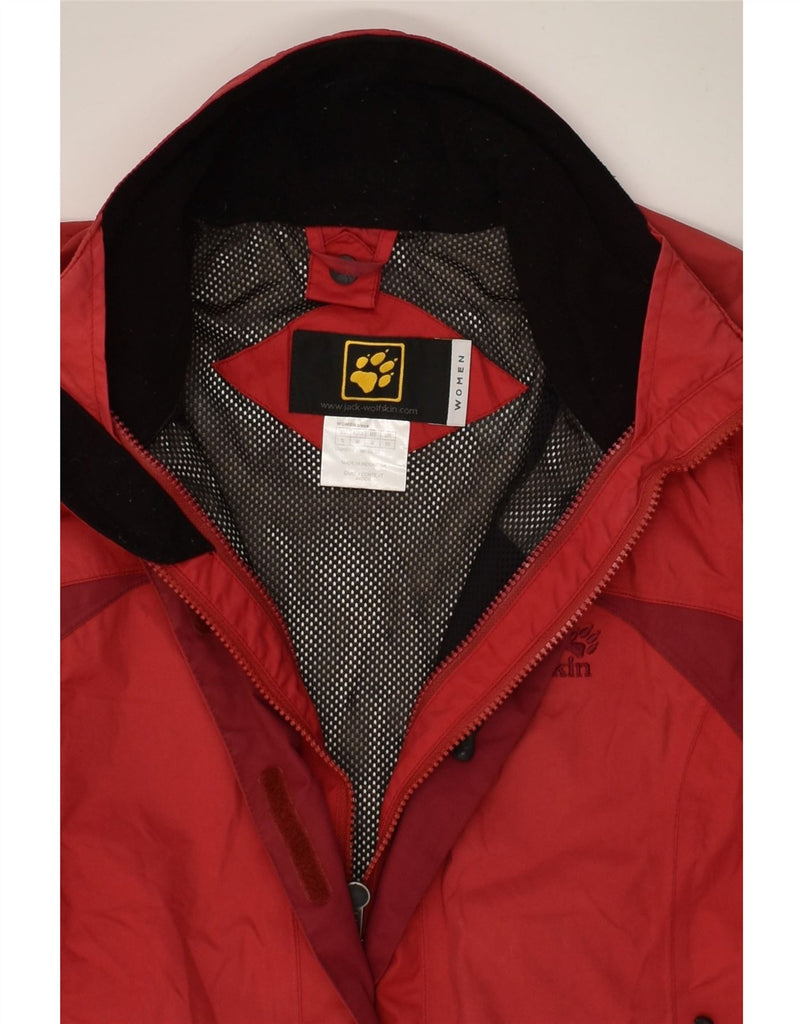 JACK WOLFSKIN Womens Windbreaker Jacket UK 10 Small Red Colourblock | Vintage Jack Wolfskin | Thrift | Second-Hand Jack Wolfskin | Used Clothing | Messina Hembry 