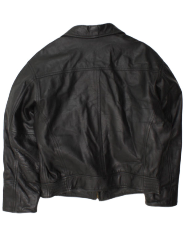 Jeanseria Del Corso Mens Leather Jacket UK 36 Small Black
