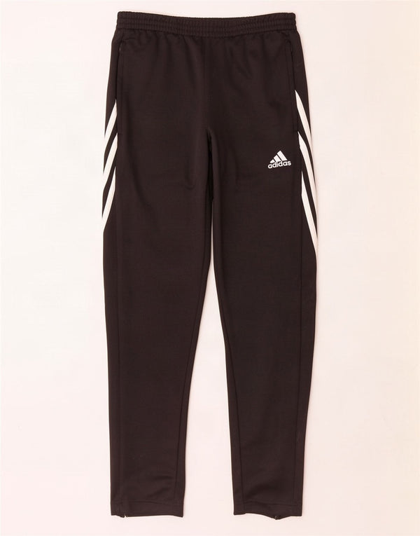 Adidas Boys Climalite Tracksuit Trousers 11-12 Years Large Black Polyester
