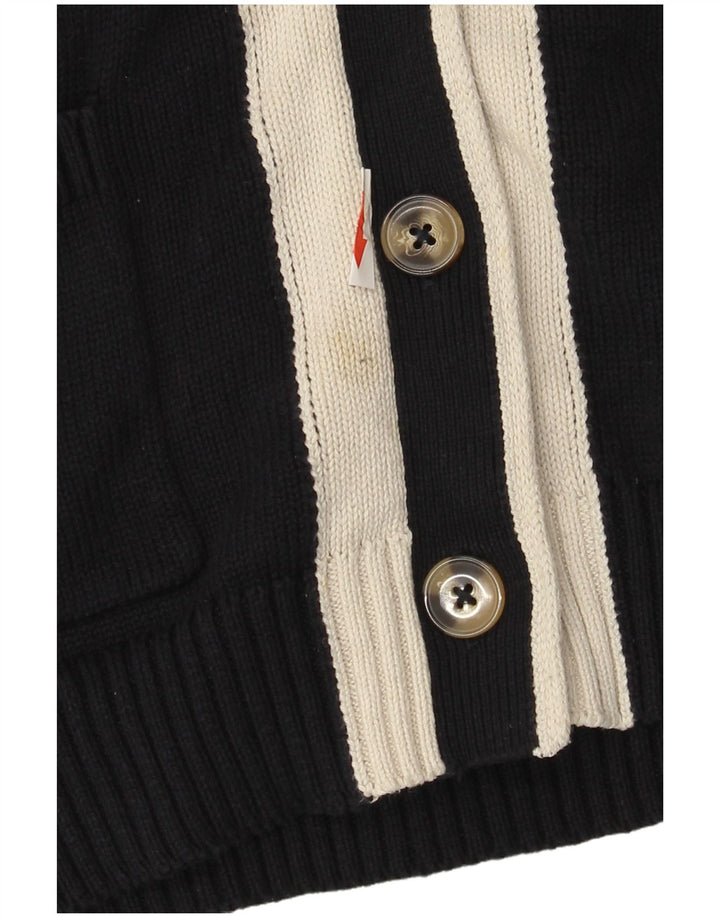 Marks & Spencer Womens Cardigan Sweater UK 14 Medium Navy Blue Colourblock