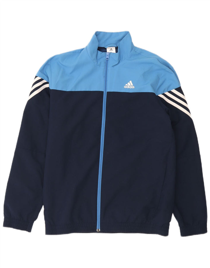 Adidas Mens Tracksuit Top Jacket UK 36/38 Small Navy Blue Colourblock