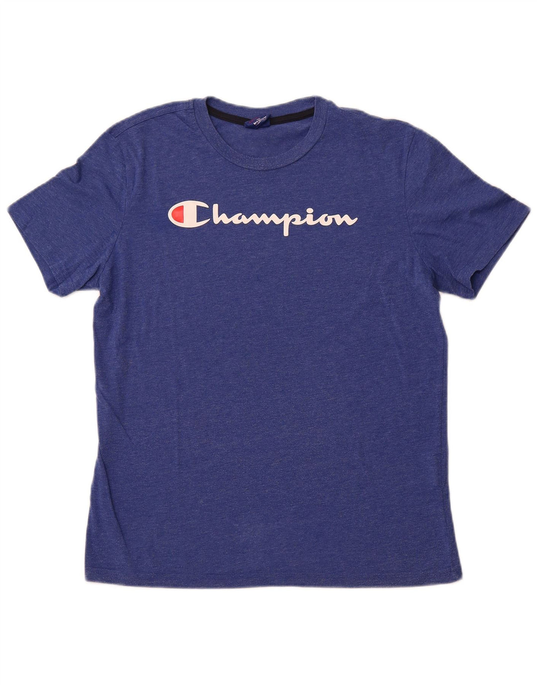 CHAMPION Mens Graphic T-Shirt Top Medium Blue Cotton