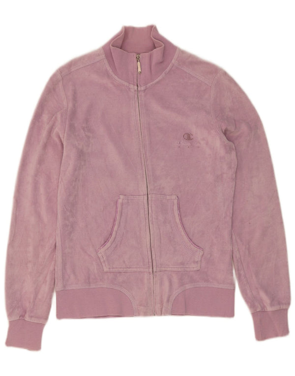 Champion Womens Heritage Fit Tracksuit Top Jacket UK 12 Medium Purple