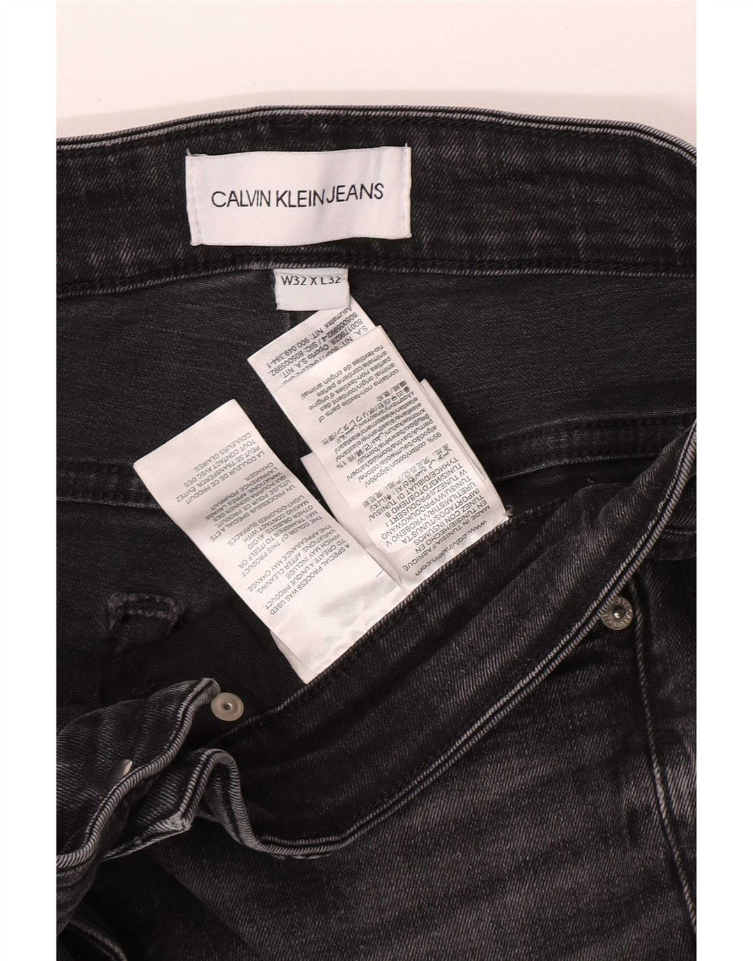 Calvin Klein Mens Slim Jeans W32 L32 Grey Cotton