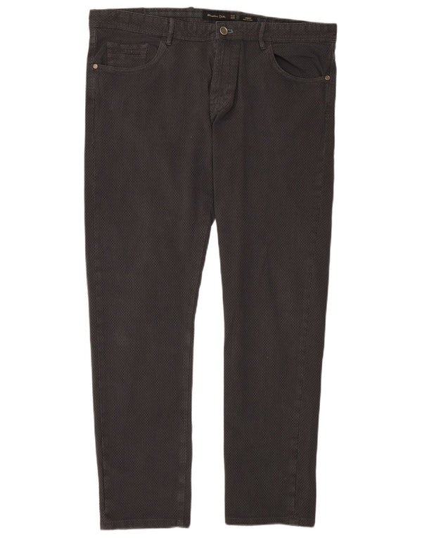Massimo Dutti Mens Slim Fit Casual Trousers EU 46 XL W36 L32 Grey Cotton