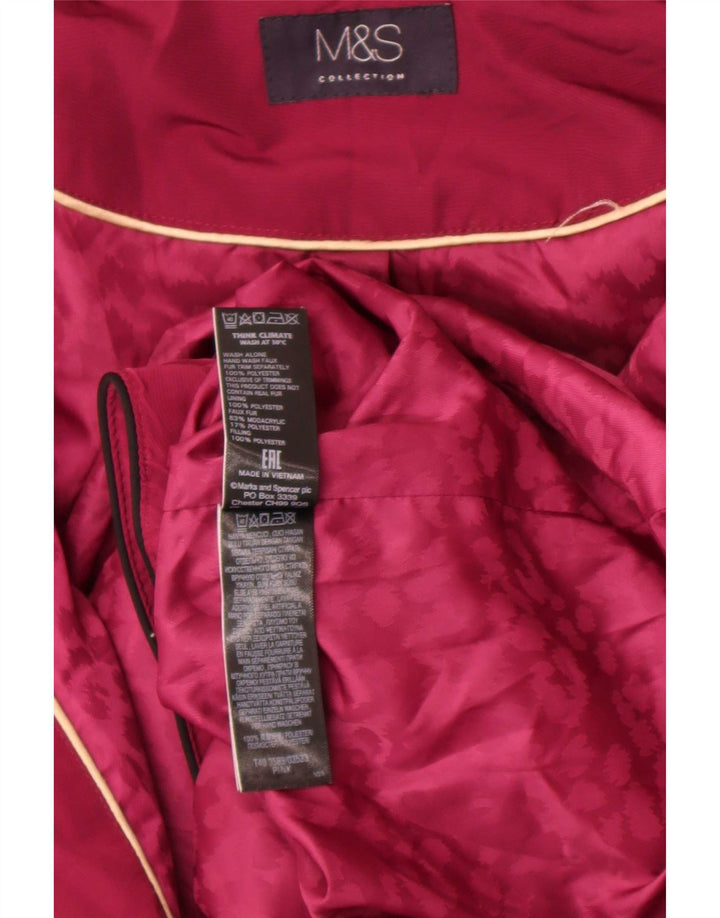 Marks & Spencer Womens Padded Jacket UK 12 Medium Pink Polyester
