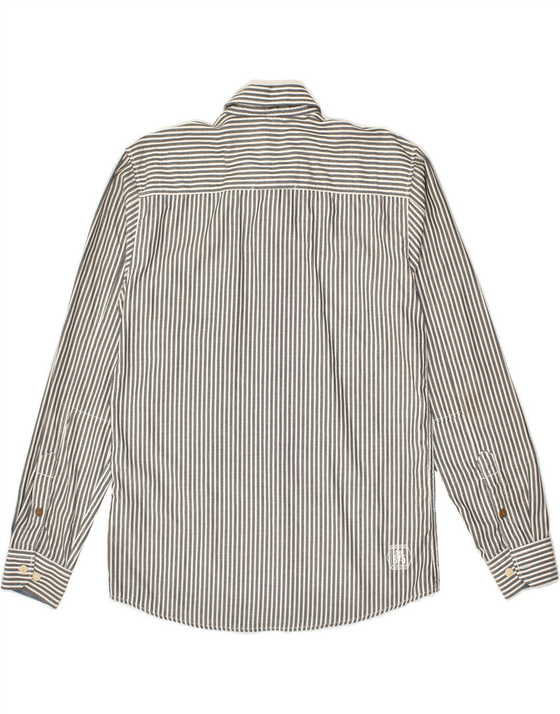 JACK & JONES Mens Graphic Shirt Large Grey Pinstripe Cotton | Vintage Jack & Jones | Thrift | Second-Hand Jack & Jones | Used Clothing | Messina Hembry 