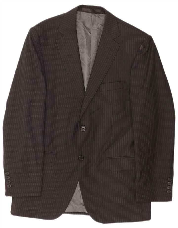 Marks & Spencer Mens Tailored Fit Blazer Jacket UK 38 Medium Grey Pinstripe