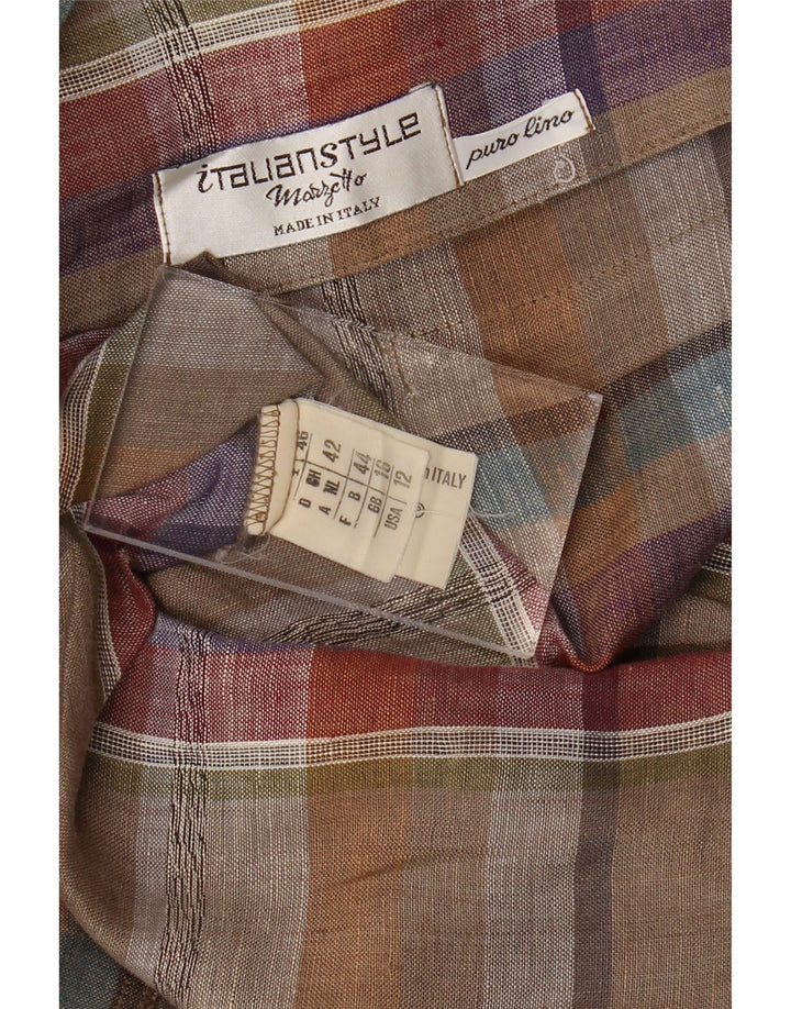 MARZOTTO Womens 1 Button Blazer Jacket UK 16 Large  Multicoloured Check