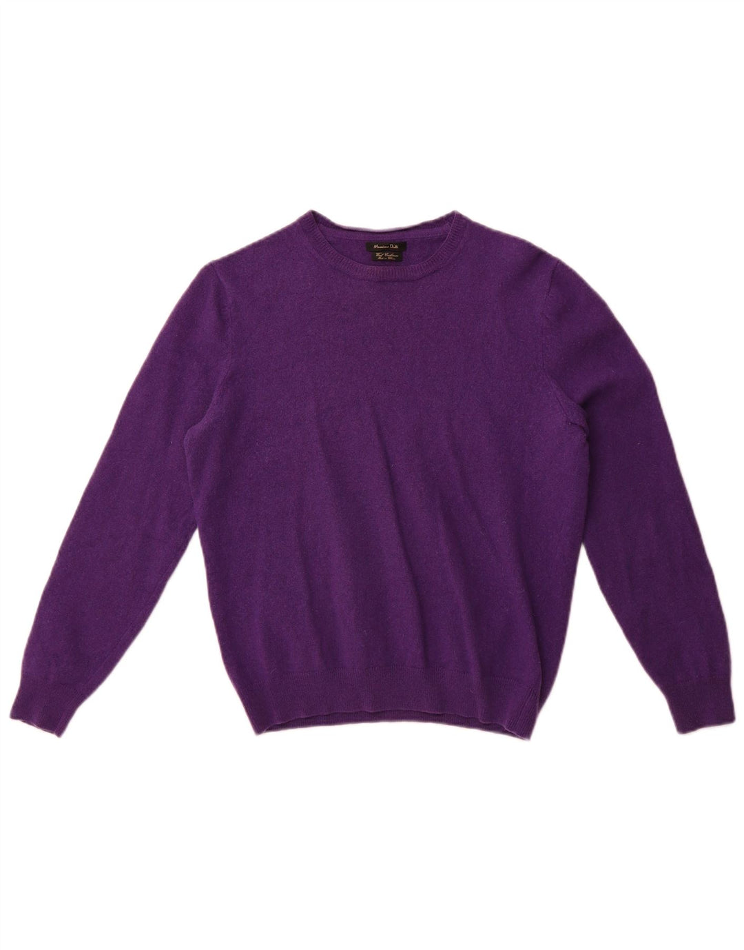 MASSIMO DUTTI Womens Boat Neck Jumper Sweater UK 14 Large Purple Wool
