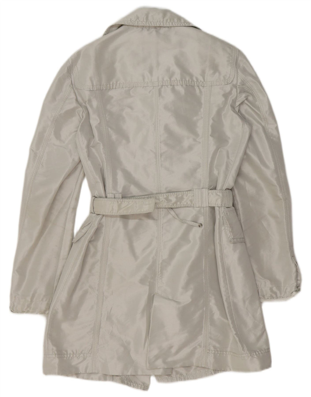 PEUTEREY Womens Trench Coat IT 44 Medium Grey Polyester