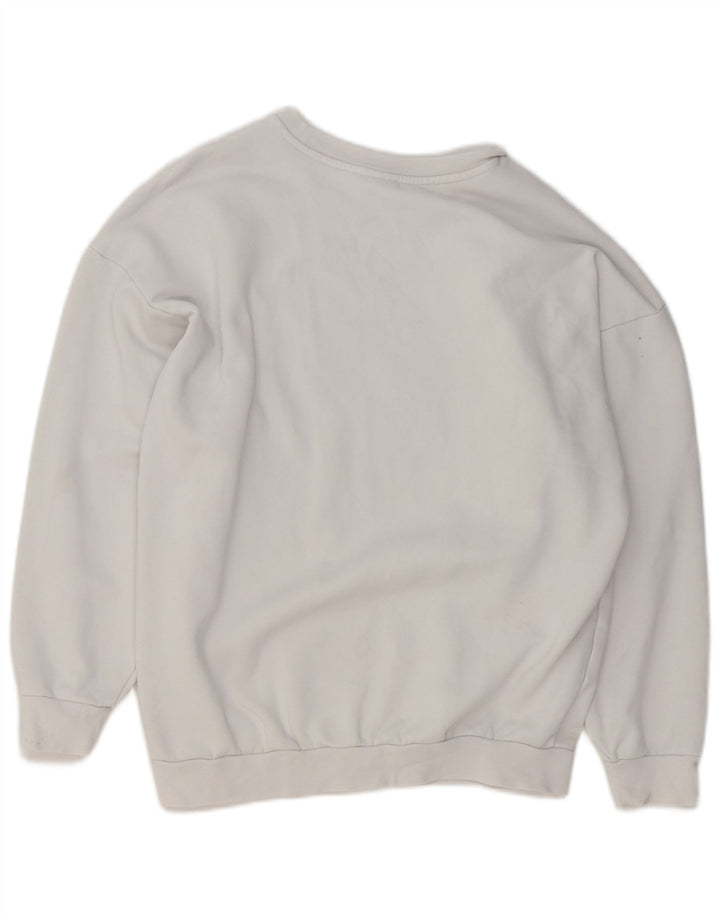 Adidas Womens Oversized Sweatshirt Jumper UK 14 Medium White Cotton