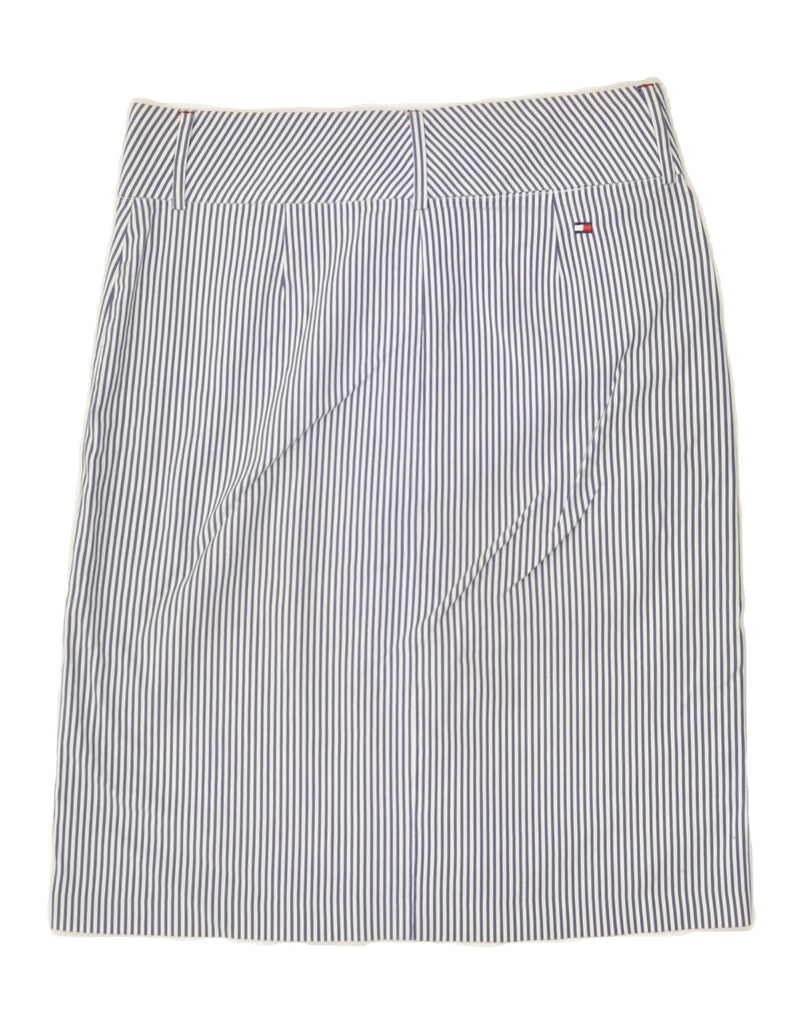 TOMMY HILFIGER Womens Straight Skirt US 6 Medium W32  Navy Blue Striped | Vintage Tommy Hilfiger | Thrift | Second-Hand Tommy Hilfiger | Used Clothing | Messina Hembry 