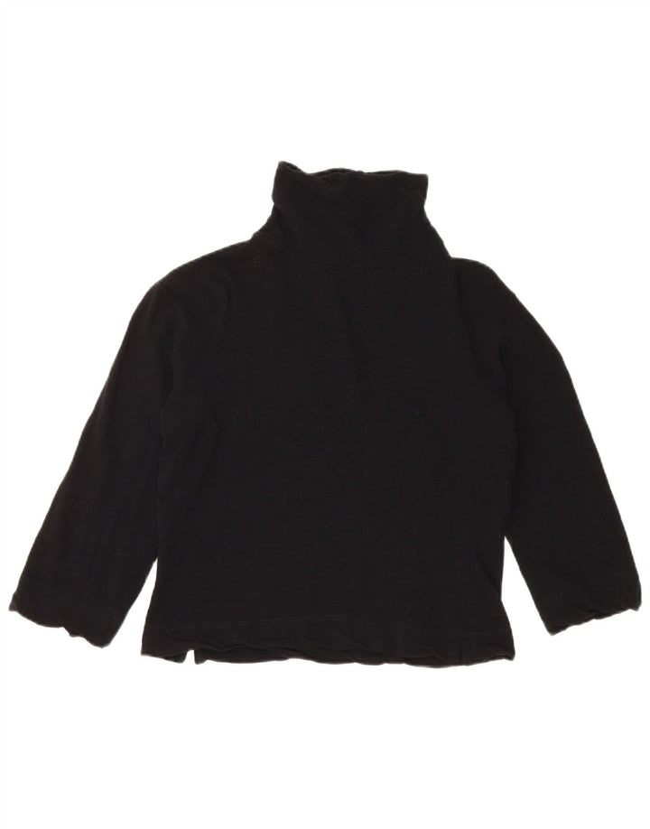 PINKO Womens Crop 3/4 Sleeve Turtle Neck Jumper Sweater UK 14 Medium Black