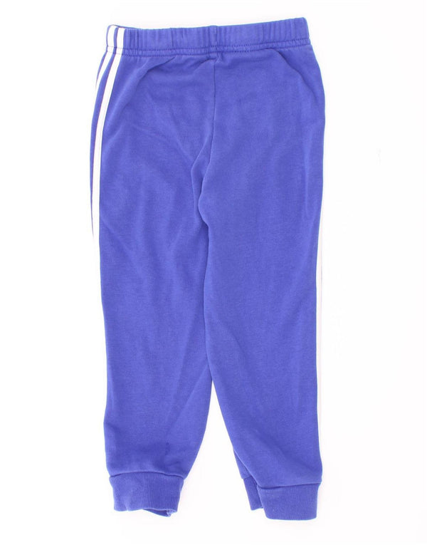 Adidas Boys Tracksuit Trousers Joggers 2-3 Years Blue Cotton