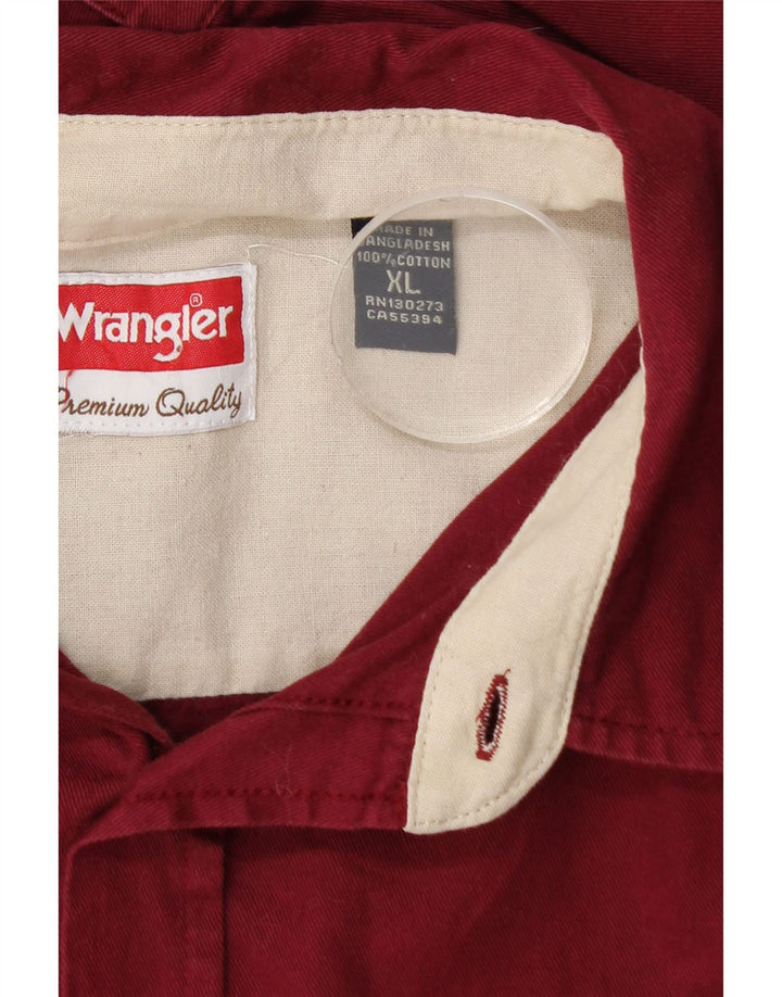 Wrangler Mens Shirt XL Burgundy Cotton