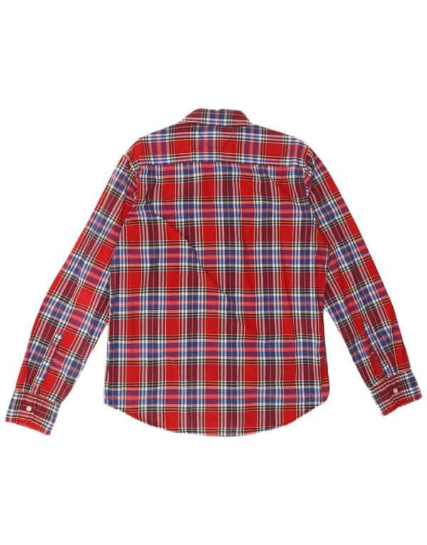 Tommy Hilfiger Mens Shirt Large Red Check Cotton