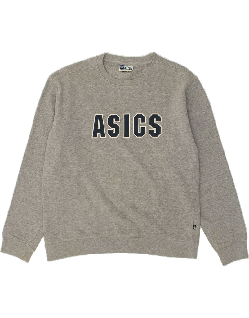 ASICS Mens Graphic Sweatshirt Jumper Large Grey Cotton | Vintage Asics | Thrift | Second-Hand Asics | Used Clothing | Messina Hembry 