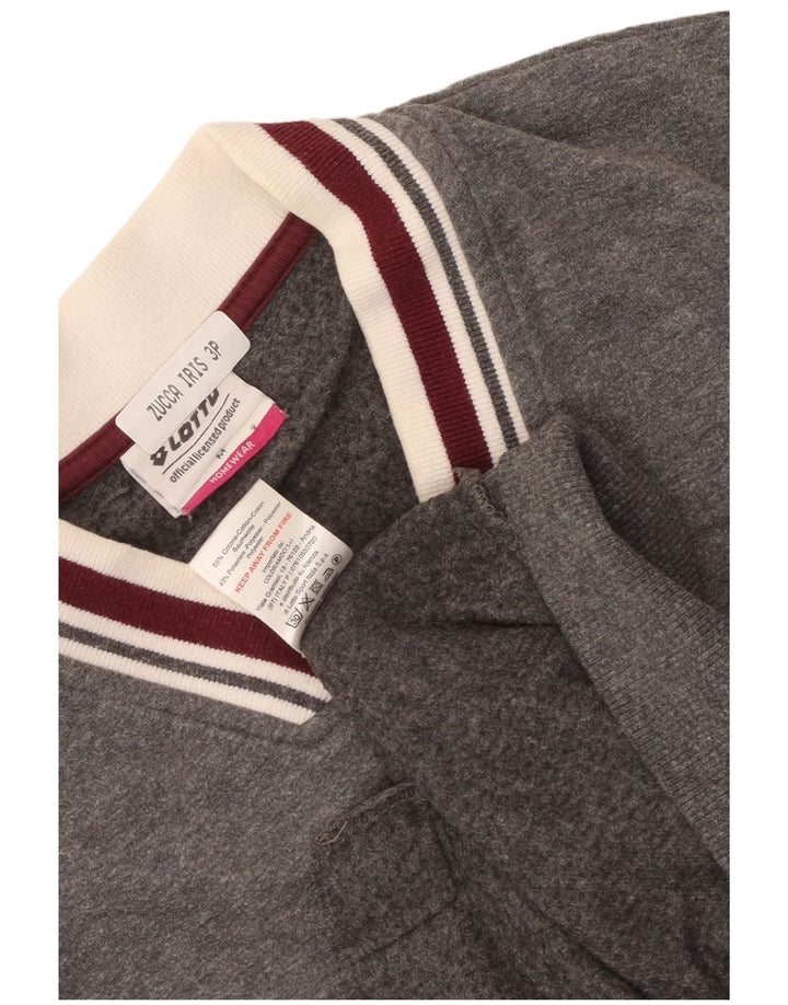 Lotto Womens Tracksuit Top Jacket UK 14 Medium Grey Cotton