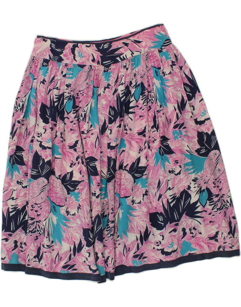 VINTAGE Womens Flared Skirt W34 Large Purple Floral | Vintage Vintage | Thrift | Second-Hand Vintage | Used Clothing | Messina Hembry 