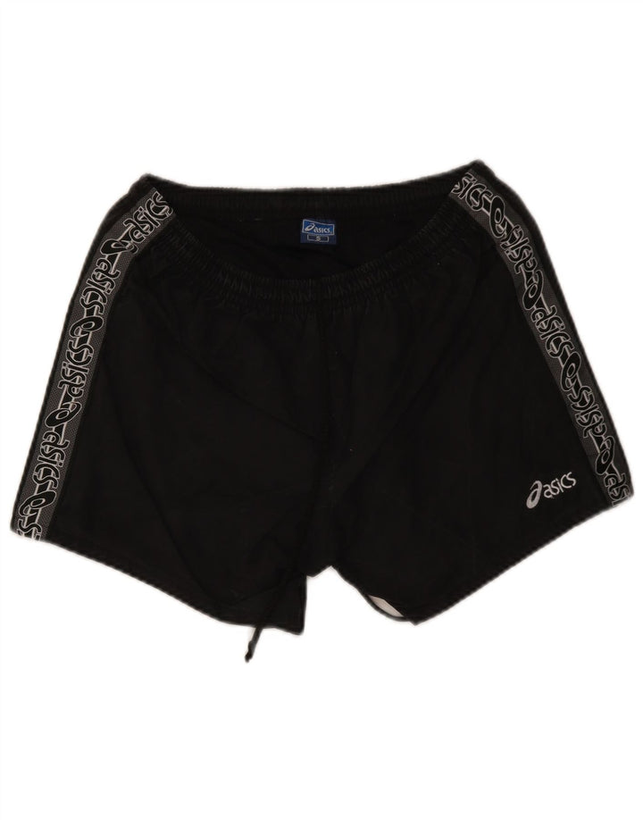 Asics Mens Graphic Sport Shorts Small Black Polyester