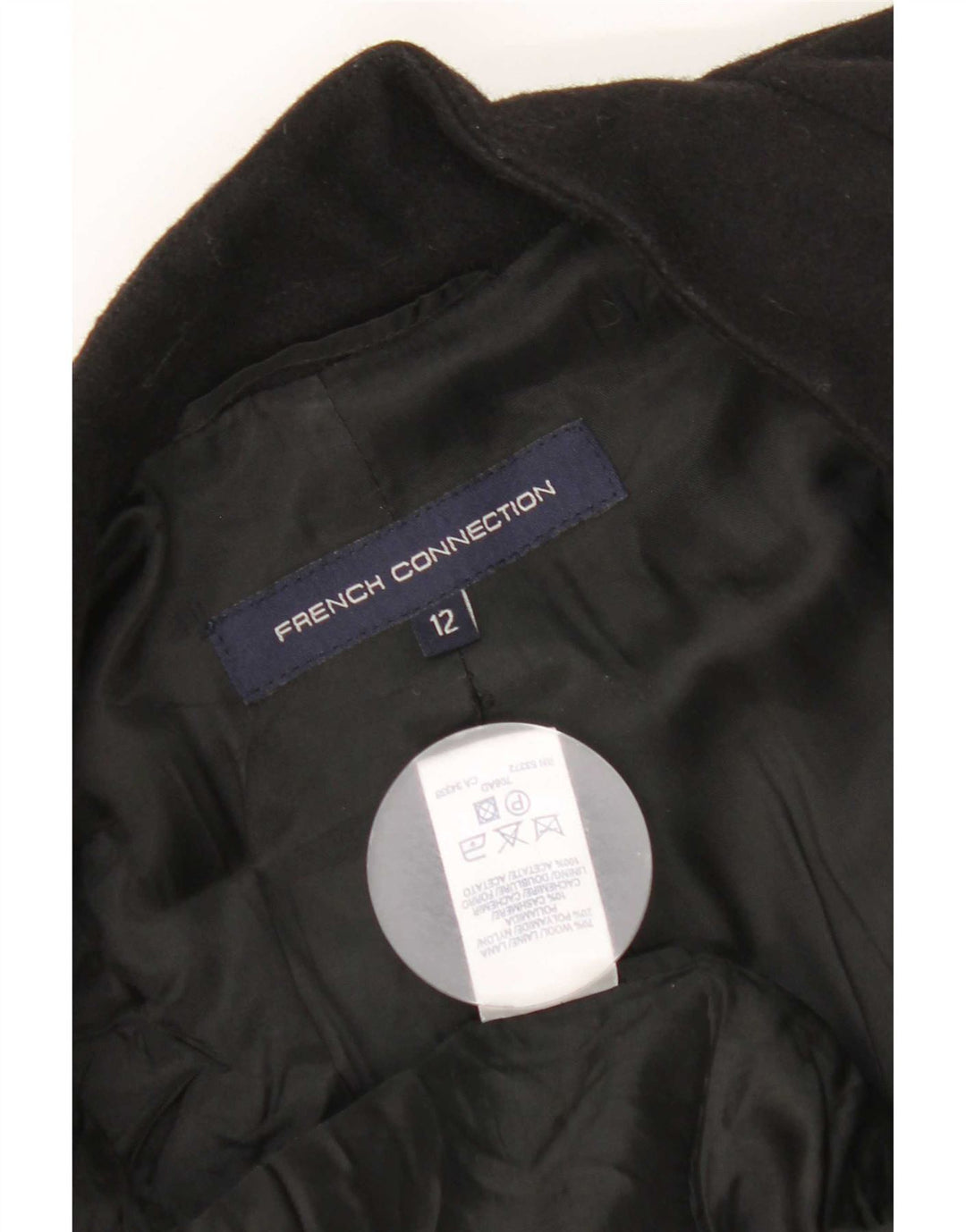French Connection Womens Oversized Overcoat UK 12 Medium Black Wool