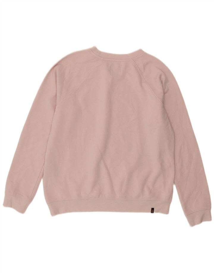 Volcom Womens Graphic Sweatshirt Jumper US 8 Medium Pink Cotton
