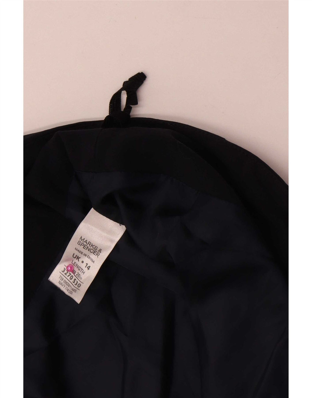 Marks & Spencer Womens Pencil Skirt UK 14 Large W34 Navy Blue Polyester