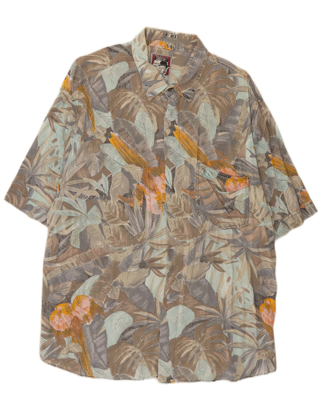 Vintage Mens Short Sleeve Shirt XL Multicoloured Floral