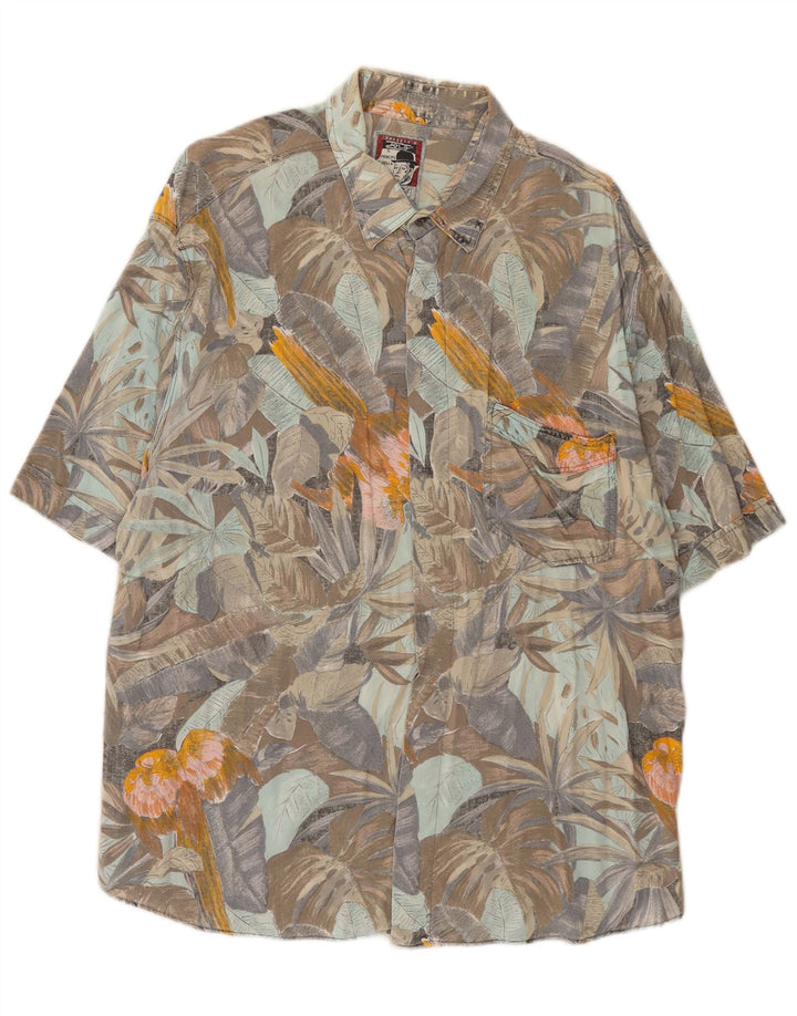 Vintage Mens Short Sleeve Shirt XL Multicoloured Floral