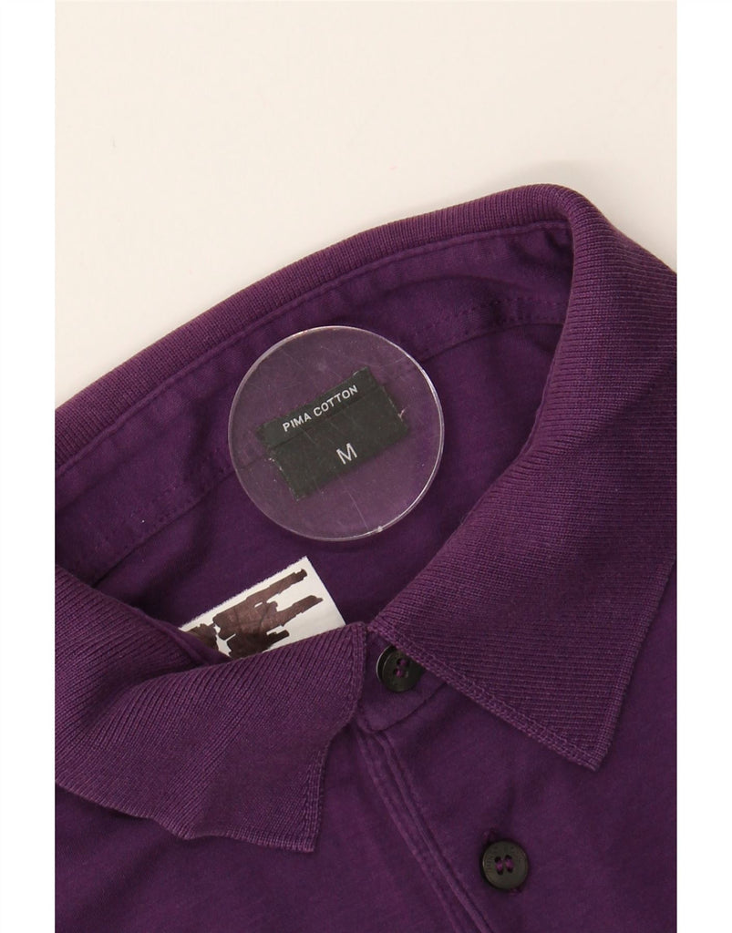 HUGO BOSS Mens Long Sleeve Polo Shirt Medium Purple Cotton Vintage Hugo Boss and Second-Hand Hugo Boss from Messina Hembry 