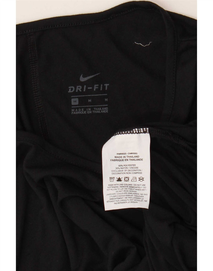 Nike Womens Dri Fit Oversized T-Shirt Top UK 14 Medium Black Polyester