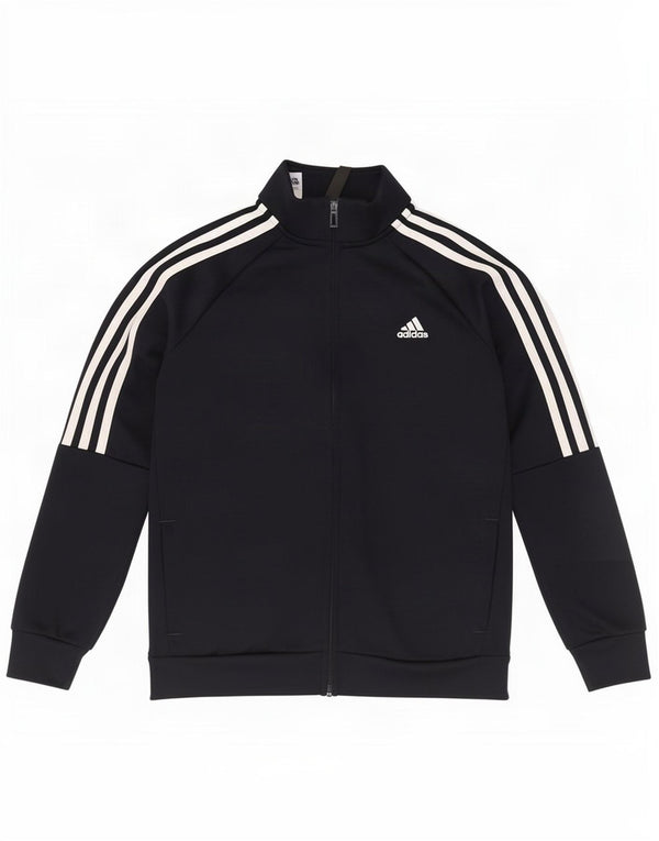 Adidas Boys Aeroready Tracksuit Top Jacket 9-10 Years Black Polyester