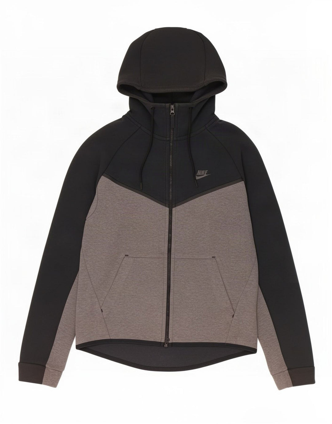 Nike Mens Zip Hoodie Sweater Medium Black Colourblock Cotton