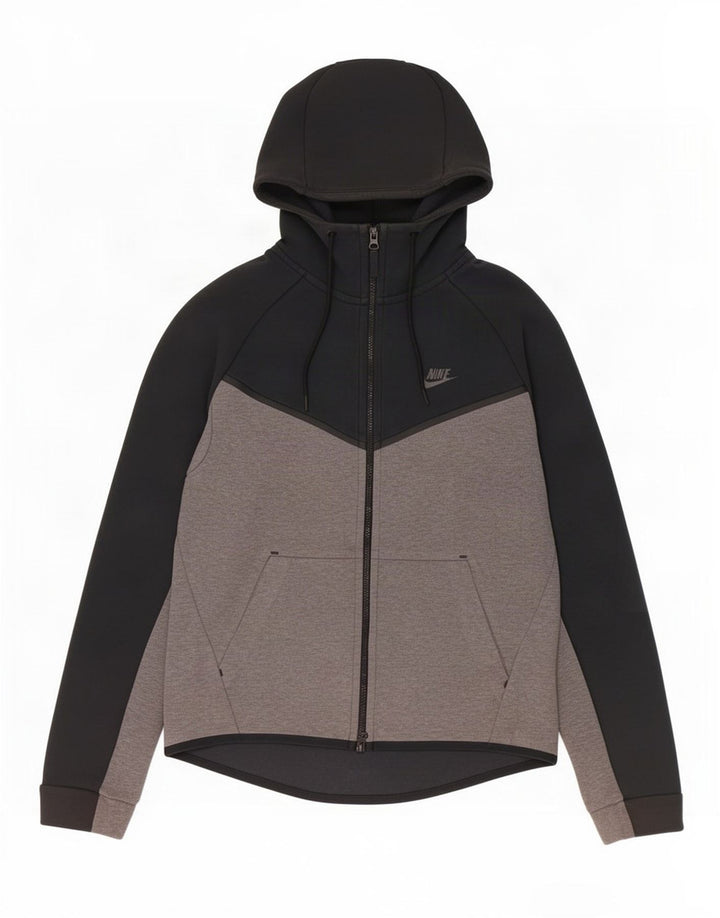 Nike Mens Zip Hoodie Sweater Medium Black Colourblock Cotton