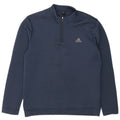 ADIDAS Mens Primegreen Zip Neck Sweatshirt Jumper Medium Navy Blue Check