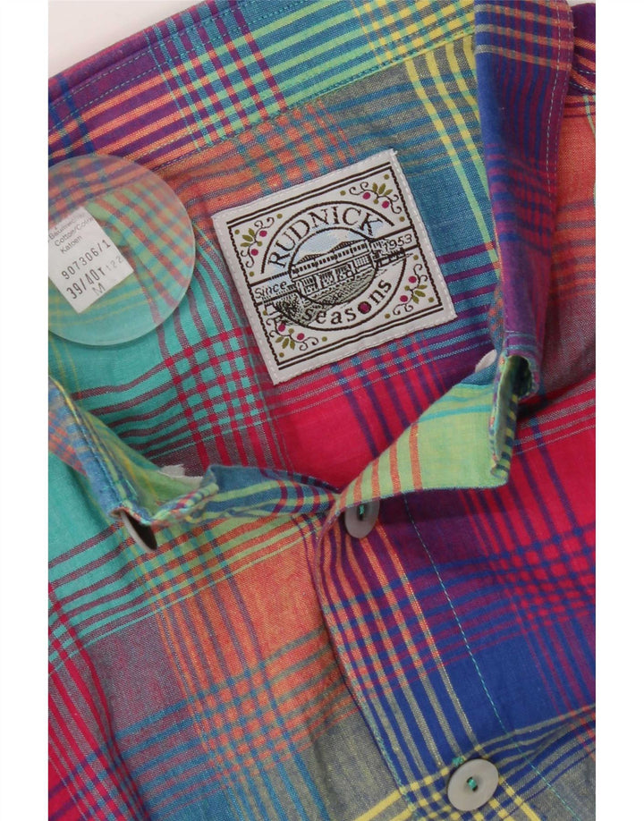 Rudnick Mens Short Sleeve Shirt Size 39/40 Medium Multicoloured Check