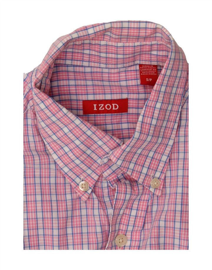 IZOD Mens Short Sleeve Shirt Small Pink Check Vintage Izod and Second-Hand Izod from Messina Hembry 